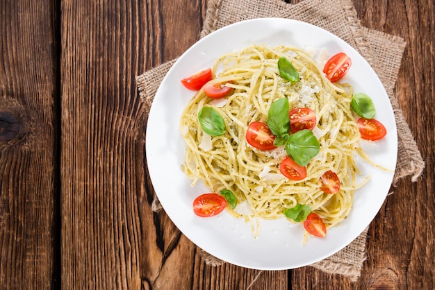 Portion of Spaghetti with Pesto