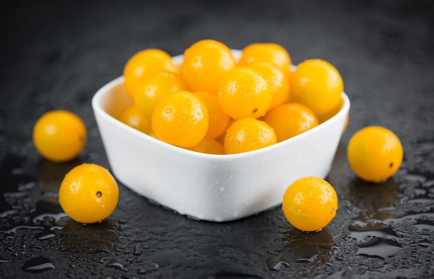 Portion of Yellow Tomatoes selective focus