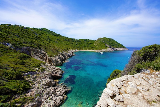 Porto Timoni beach in Corfu a paradise place with beach and crystalline water in Corfu Island Greece Europe