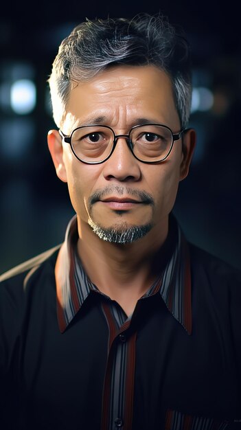 portrait 35 years old Asian man wearing a suit looking at the camera