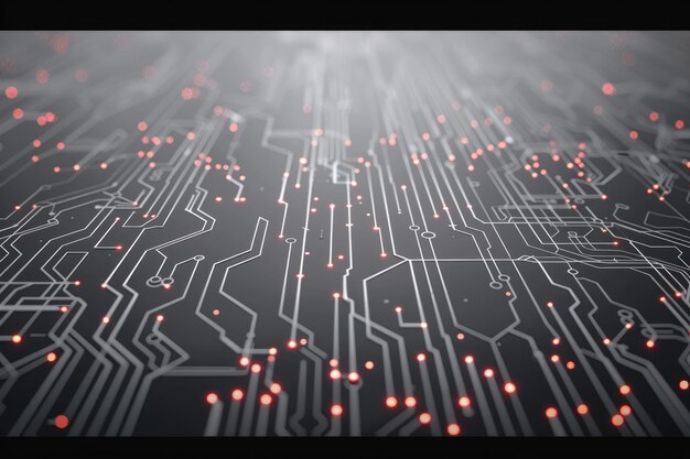 Photo portrait of abstract circuit board full of light background computer data technology artificial inte