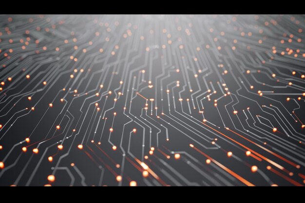 Photo portrait of abstract circuit board full of light background computer data technology artificial