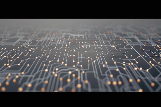 Photo portrait of abstract circuit board full of light background computer data technology artificial