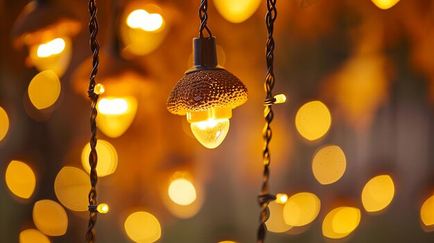 Photo portrait of acornshaped string lights for charming decor