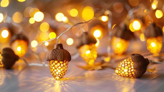 Photo portrait of acornshaped string lights for charming decor