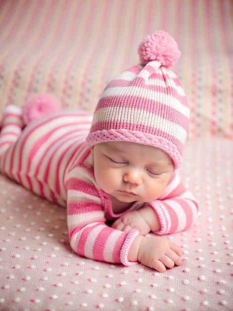 Photo portrait of adorable newborn baby