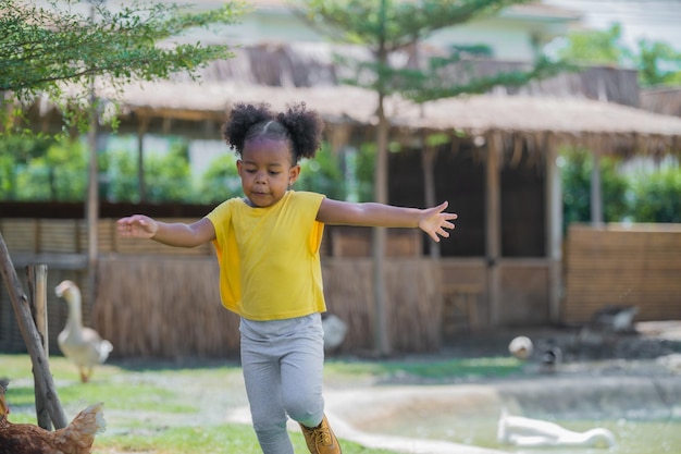 Portrait African American girl black lovely kid