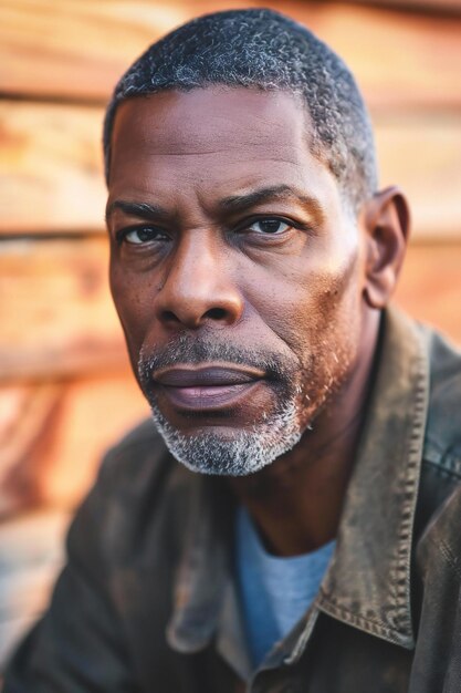 Portrait of an african american man in a leather jacket