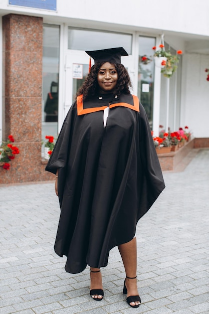 Portrait of African girl student on graduation day