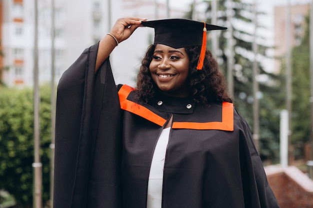 Portrait of African girl student on graduation day