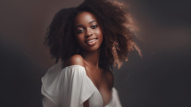 Portrait of Afro Beauty Pretty Woman