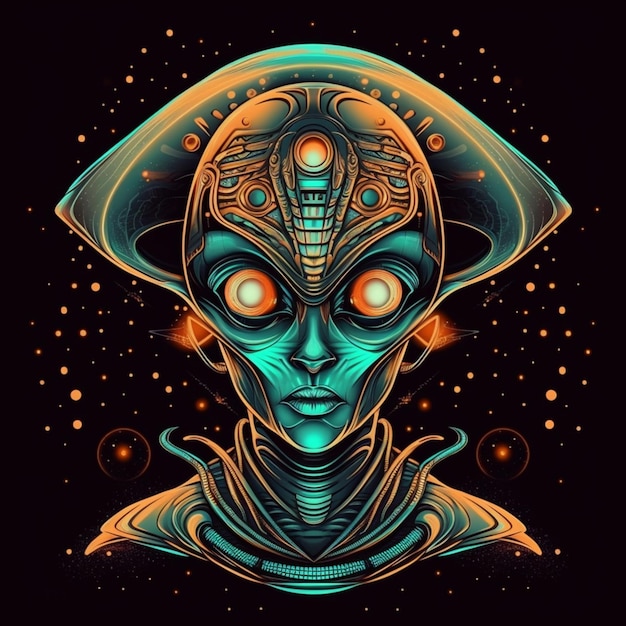 portrait of alien illustration design