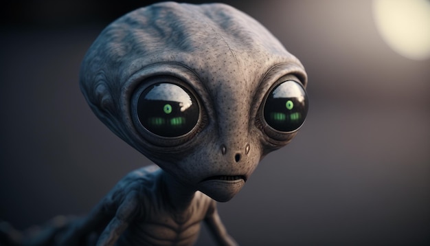 Portrait of an alien with big eyes