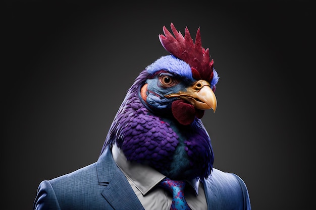 Portrait of animal in business suit on isolated background