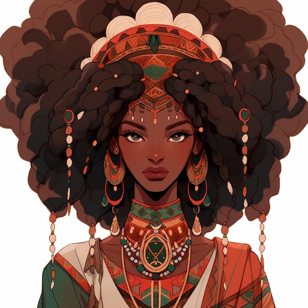 portrait art nouveau gorgeous ancient african goddess art nouveau sand background realistic ambie