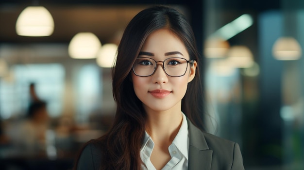 portrait of asian business woman in modern office