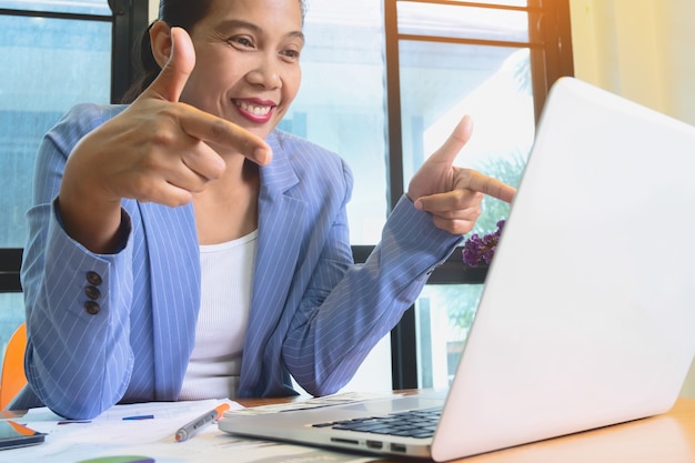 Portrait of Asian Business Woman Working in Office