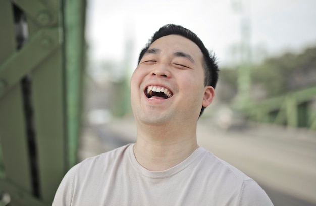 portrait of a  asian smiling  man