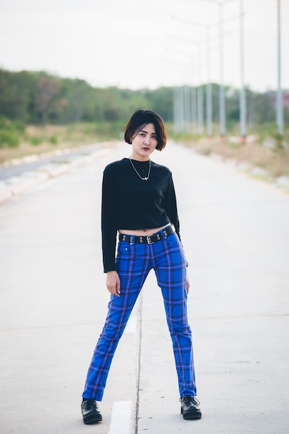 Portrait of asian woman outdoor