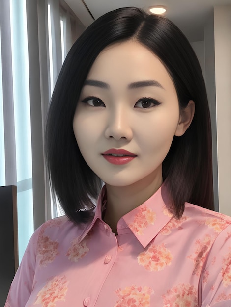 Portrait of asian woman wearing traditional cloth generative art by AI