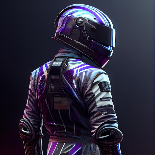 Portrait of an astronaut in a spacesuit Hightech astronaut from the future