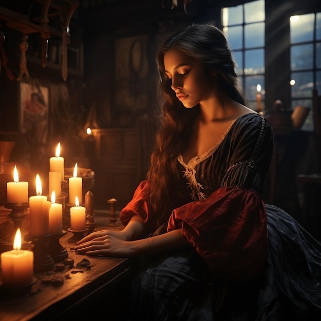 Portrait and atmosphere of an oldtime stateroom of a tavern tavern servant's diner