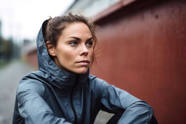 Portrait of an attractive woman taking a break while out for a run