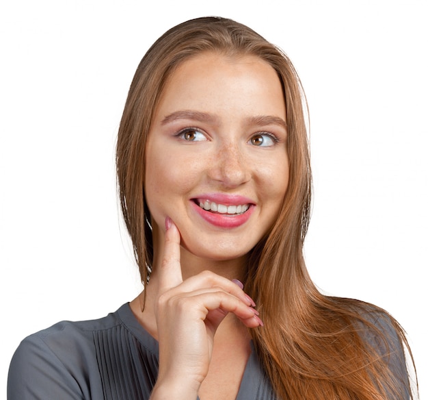 Portrait of an attractive young woman thinking deeply