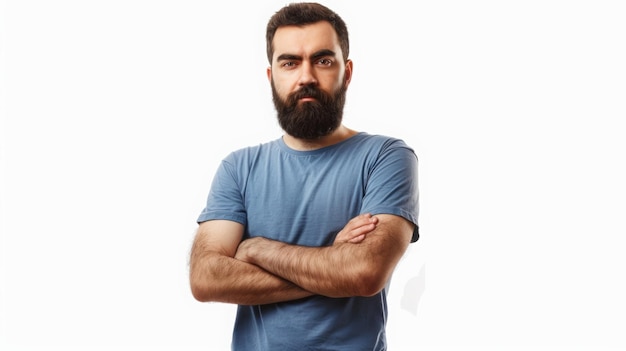 Portrait of a Bearded Man with Serious Expression