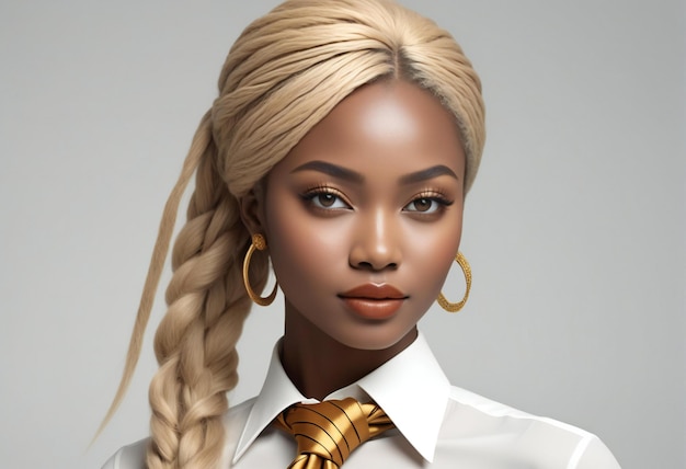 Portrait of a beautiful african american businesswoman with braids