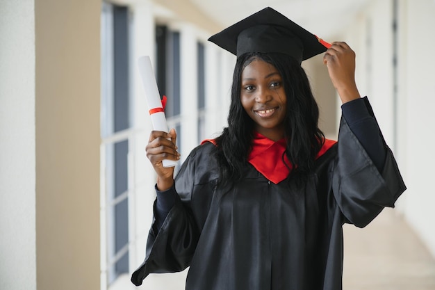 Portrait of Beautiful AfricanAmerican graduate