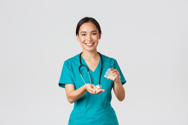 Portrait of a beautiful Asian nurse posing