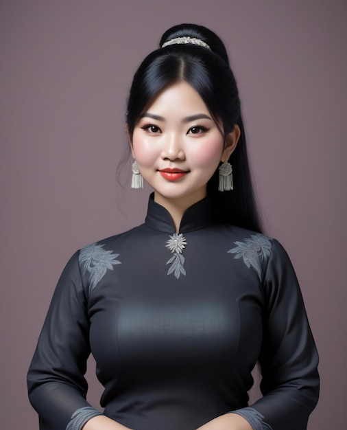 Portrait of a beautiful asian woman in chinese traditional costume