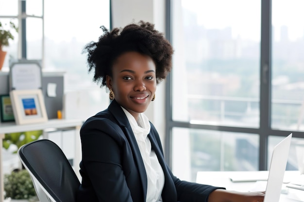 Portrait of a beautiful black business woman in the office