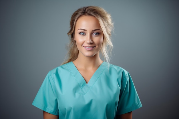 Portrait of a Beautiful Blonde Female Nurse