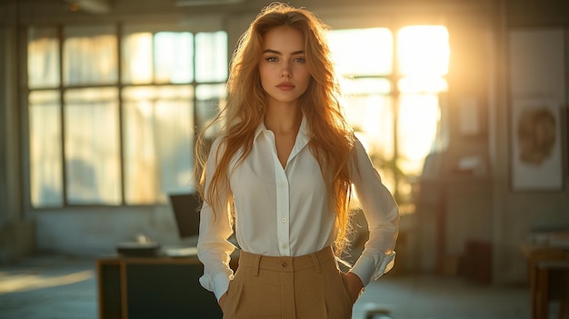 Photo portrait of a beautiful business woman against a nice background