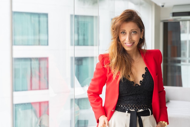 Portrait of beautiful businesswoman in office