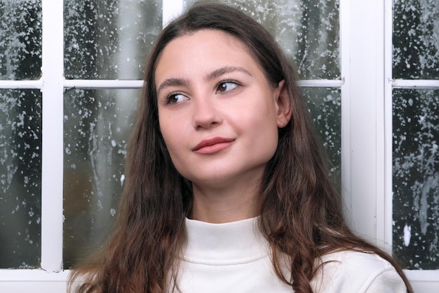 Portrait of a beautiful cute young woman