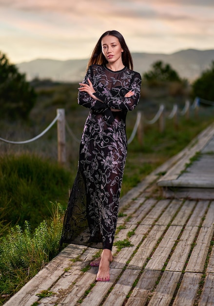 Portrait of beautiful fashionable young woman