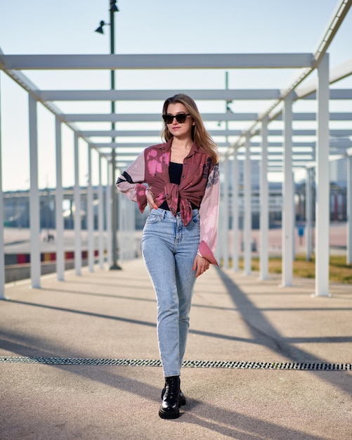 Portrait of beautiful fashionable young woman