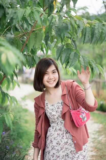 Portrait of beautiful girl at the farm