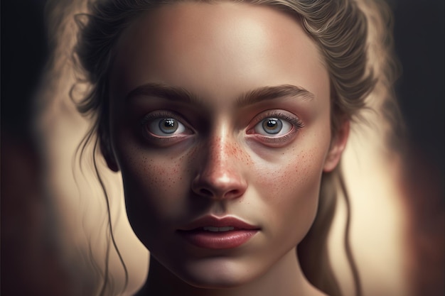 Portrait of a beautiful girl, photorealistic illustration