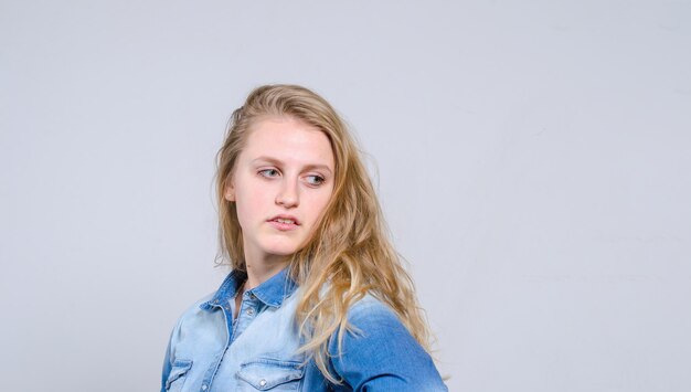 Portrait of a beautiful girl in the studio