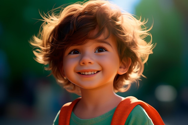 Portrait of a beautiful happy smiling child AI Generated