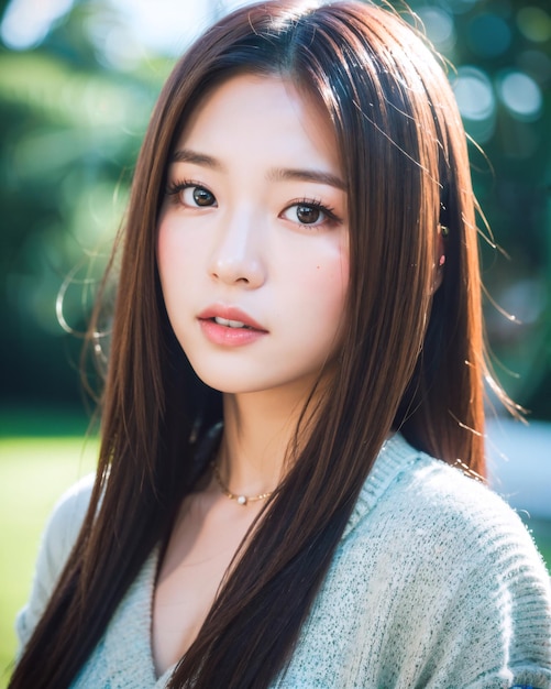 Portrait of beautiful korean women in the park