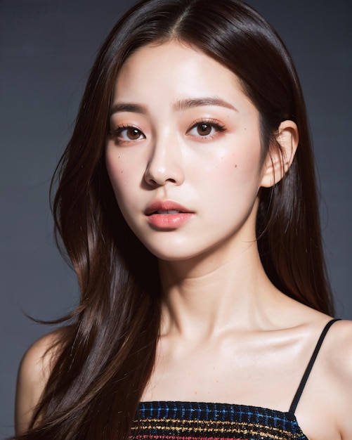 Portrait of beautiful korean women with studio background