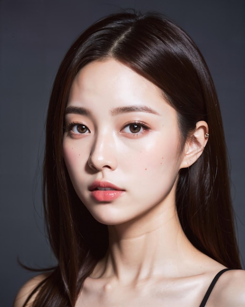 Portrait of beautiful korean women with studio background