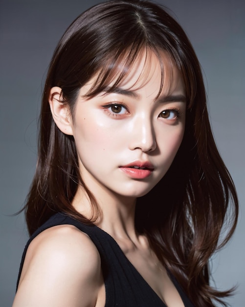 Portrait of beautiful korean women with studio background