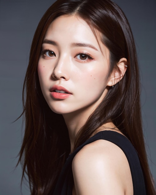 Portrait of beautiful korean women with studio background