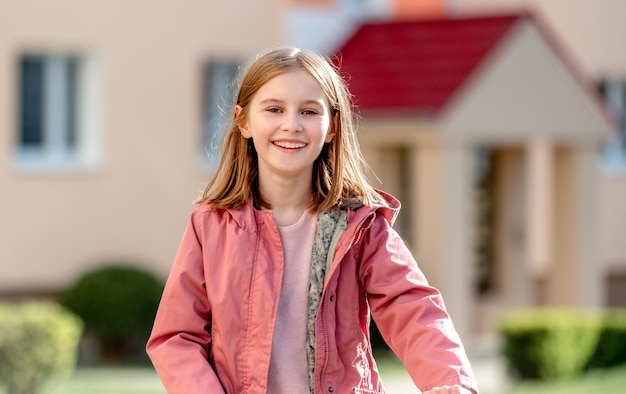 Portrait of beautiful little girl outdoors